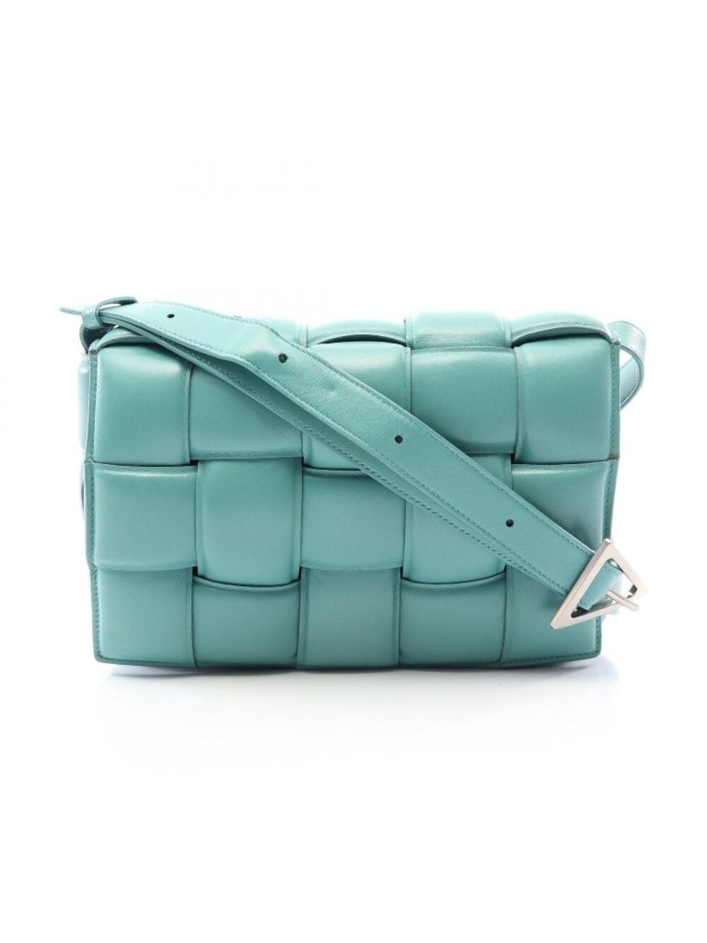 Bottega Veneta Shoulder Bag Padded Cassette Intrecciato Blue Leather